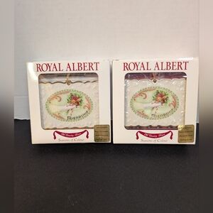 New Royal Albert Old Country Roses Christmas Seasons Of Colour Ornament Bundle